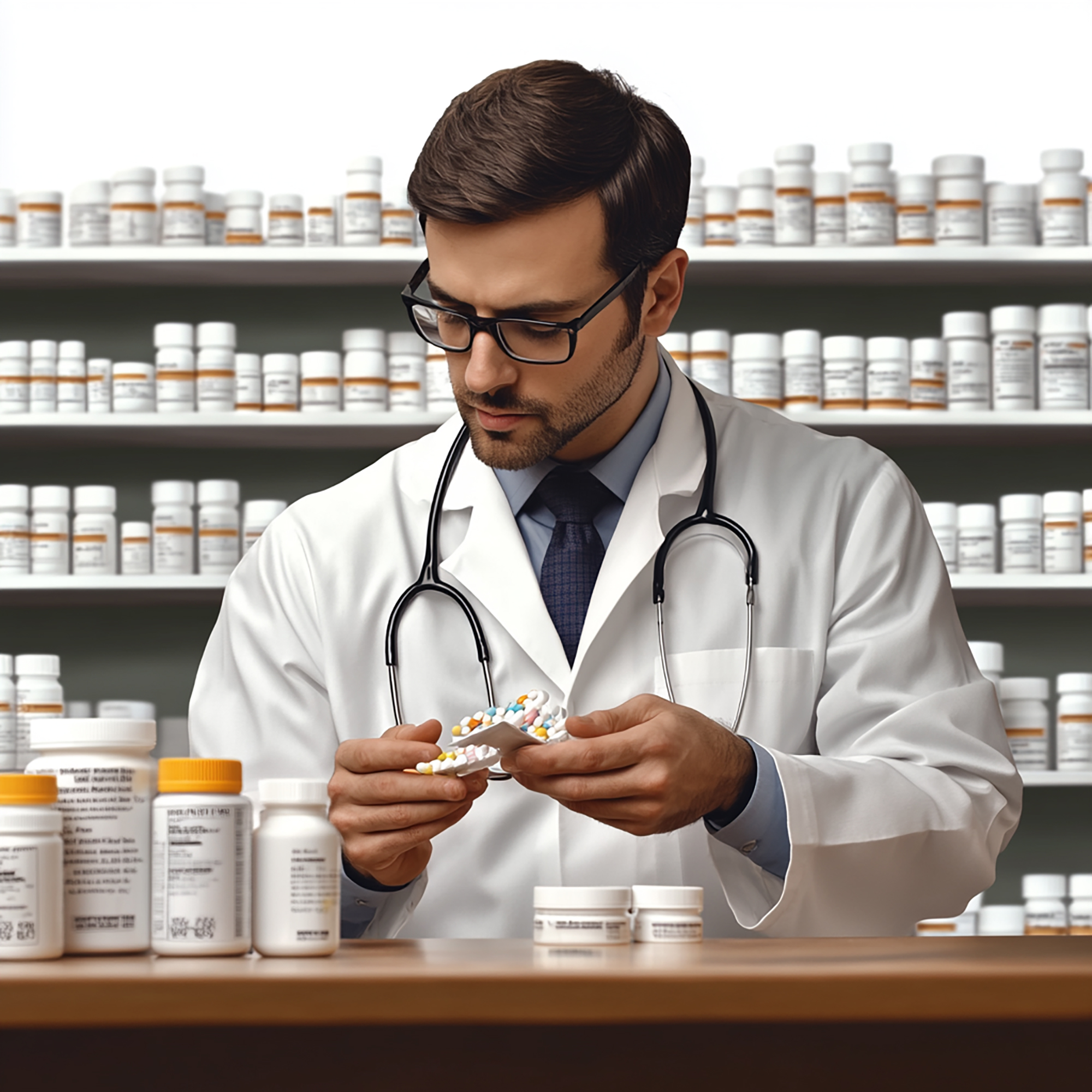 A team of pharmaceutical researchers collaborating in a modern laboratory, symbolizing dedication and innovation.